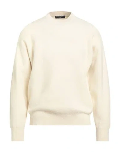 Daniele Fiesoli Man Sweater Cream Size L Virgin Wool, Cashmere In White
