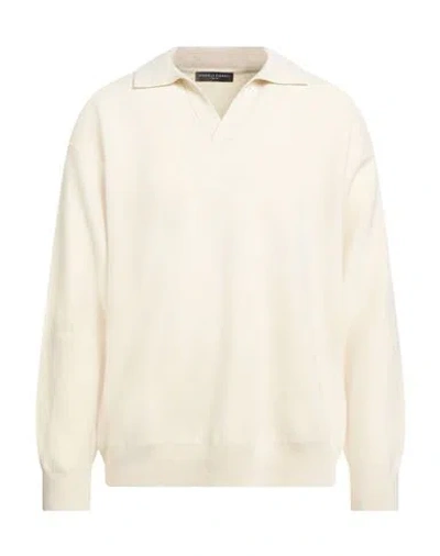 Daniele Fiesoli Man Sweater Cream Size Xl Merino Wool, Cashmere In Neutral