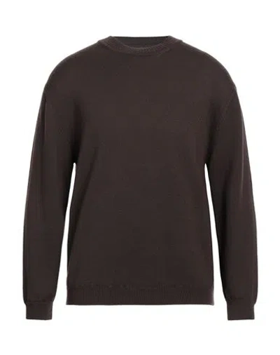 DANIELE FIESOLI DANIELE FIESOLI MAN SWEATER DARK BROWN SIZE L MERINO WOOL