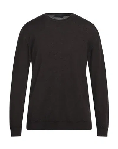 Daniele Fiesoli Man Sweater Dark Brown Size L Virgin Wool