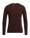 Daniele Fiesoli Man Sweater Dark Brown Size M Merino Wool, Cashmere