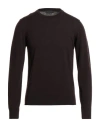 Daniele Fiesoli Man Sweater Dark Brown Size S Merino Wool In Navy Blue