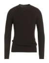Daniele Fiesoli Man Sweater Dark Brown Size S Merino Wool, Acrylic In Black