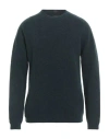 Daniele Fiesoli Man Sweater Dark Green Size L Merino Wool, Polyamide, Elastane In Blue