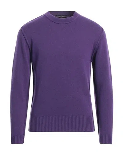 Daniele Fiesoli Man Sweater Dark Purple Size Xl Merino Wool