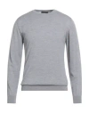 Daniele Fiesoli Man Sweater Grey Size L Merino Wool In Gray
