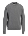 Daniele Fiesoli Man Sweater Grey Size L Merino Wool, Cotton In Grey