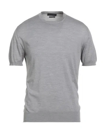 Daniele Fiesoli Man Sweater Grey Size L Merino Wool, Silk In Gray