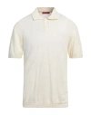 Daniele Fiesoli Man Sweater Cream Size Xl Linen, Elastane In White
