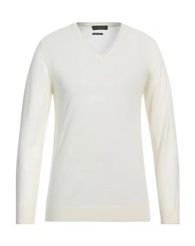 Daniele Fiesoli Man Sweater Ivory Size M Merino Wool In White