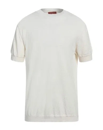 Daniele Fiesoli Man Sweater Ivory Size Xxl Cotton, Polyamide In White