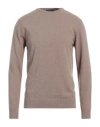 Daniele Fiesoli Man Sweater Khaki Size Xxl Merino Wool, Cashmere In Beige