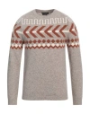 Daniele Fiesoli Man Sweater Khaki Size S Virgin Wool, Polyamide, Elastane In Beige