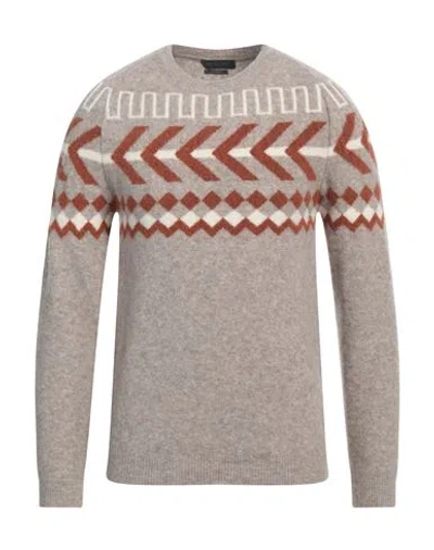 Daniele Fiesoli Man Sweater Khaki Size S Virgin Wool, Polyamide, Elastane In Beige