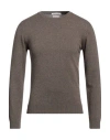 Daniele Fiesoli Man Sweater Khaki Size L Merino Wool In Beige