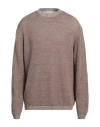 Daniele Fiesoli Man Sweater Khaki Size Xxl Linen, Organic Cotton In Beige
