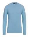 Daniele Fiesoli Man Sweater Light Blue Size L Geelong Wool In Blue