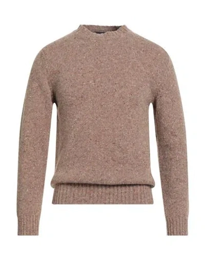 DANIELE FIESOLI DANIELE FIESOLI MAN SWEATER LIGHT BROWN SIZE S VIRGIN WOOL, POLYAMIDE