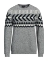 Daniele Fiesoli Man Sweater Light Grey Size Xl Merino Wool, Polyamide, Elastane In Light Grey