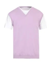 Daniele Fiesoli Man Sweater Lilac Size L Cotton In Purple