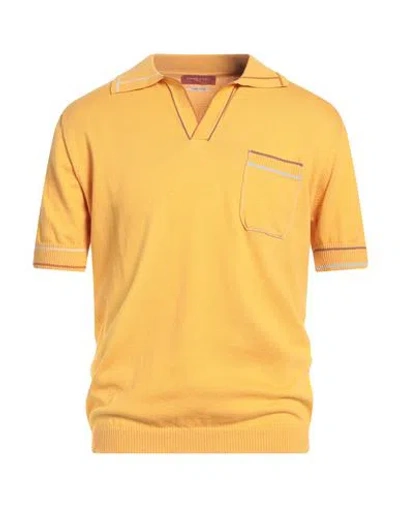 Daniele Fiesoli Man Sweater Mandarin Size L Cotton In Yellow