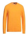 Daniele Fiesoli Man Sweater Mandarin Size Xl Merino Wool In Mandarin