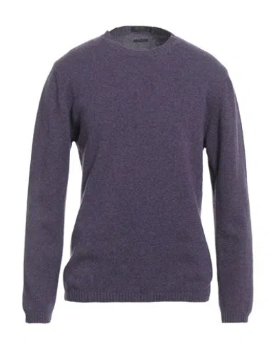 Daniele Fiesoli Man Sweater Mauve Size L Merino Wool In Blue