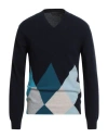 Daniele Fiesoli Man Sweater Midnight Blue Size L Merino Wool, Cashmere