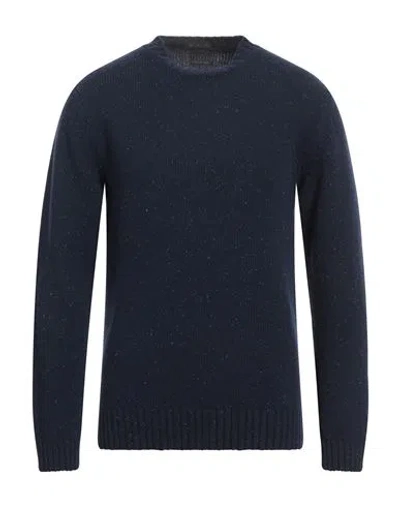 Daniele Fiesoli Man Sweater Midnight Blue Size M Merino Wool In Blue