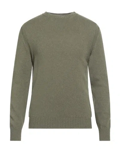 Daniele Fiesoli Man Sweater Military Green Size L Baby Alpaca Wool, Merino Wool