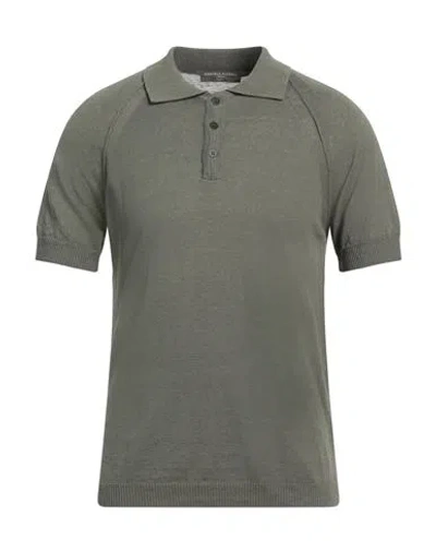Daniele Fiesoli Man Sweater Military Green Size M Linen, Cotton