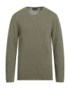 Daniele Fiesoli Man Sweater Military Green Size Xxxl Baby Alpaca Wool, Merino Wool