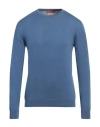 Daniele Fiesoli Man Sweater Blue Size Xxl Cotton In Navy Blue