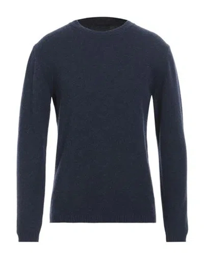 Daniele Fiesoli Man Sweater Navy Blue Size L Geelong Wool In Navy Blue