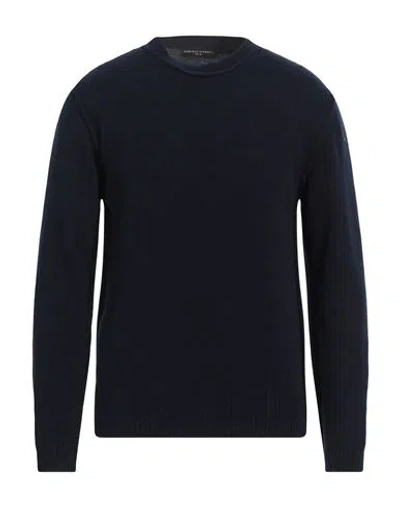Daniele Fiesoli Man Sweater Navy Blue Size L Merino Wool In Navy Blue