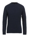 Daniele Fiesoli Man Sweater Navy Blue Size L Merino Wool In Navy Blue