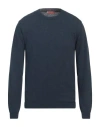 Daniele Fiesoli Man Sweater Navy Size L Organic Cotton, Polyamide In Navy Blue