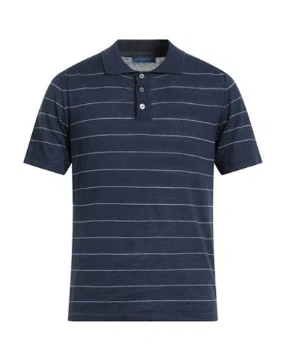 Daniele Fiesoli Man Sweater Navy Size L Linen, Cotton In Blue