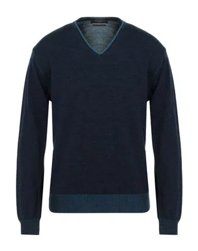 Daniele Fiesoli Man Sweater Navy Size L Merino Wool