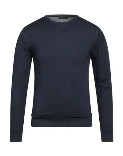 Daniele Fiesoli Man Sweater Navy Size S Merino Wool In Blue