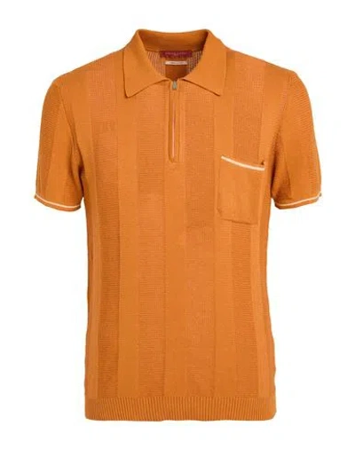 Daniele Fiesoli Man Sweater Orange Size L Cotton