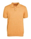 Daniele Fiesoli Man Sweater Orange Size L Linen, Cotton