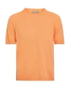 Daniele Fiesoli Man Sweater Orange Size L Linen, Cotton In Orange