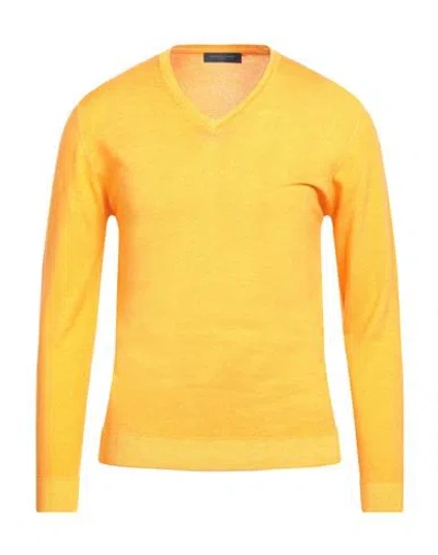 Daniele Fiesoli Man Sweater Orange Size L Merino Wool