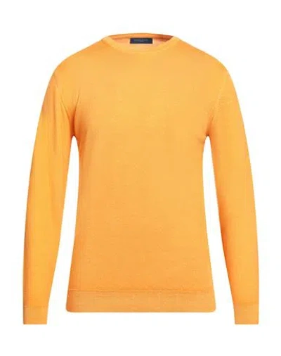 Daniele Fiesoli Man Sweater Orange Size L Merino Wool