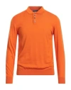 Daniele Fiesoli Man Sweater Orange Size L Merino Wool