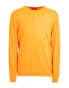 Daniele Fiesoli Man Sweater Orange Size L Organic Cotton, Polyamide