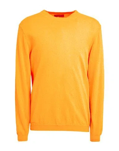 Daniele Fiesoli Man Sweater Orange Size L Organic Cotton, Polyamide