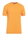 Daniele Fiesoli Man Sweater Orange Size L Cotton, Polyamide