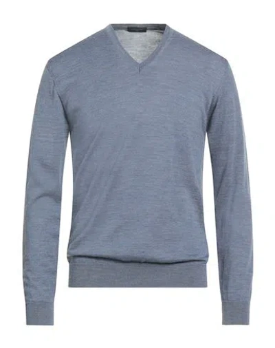 Daniele Fiesoli Man Sweater Pastel Blue Size L Merino Wool